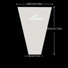 25/50pcs Elegant Transparent PP Flower Bouquet Bags With "LOVE" Print - Perfect For Valentine's Day, Weddings, Mother's Day, Birthdays & Graduations Cellophane Wrap For Multi-Stem Roses & Special Occasions, Romantic Gift Packaging Bouquet Accessories - Multicolor - View 3
