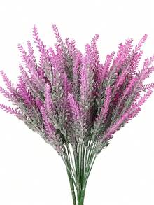 3/120支浪漫人造薰衣草花束，丝绸玫瑰花束，适用于婚礼、房间、家居、酒店、派对、活动、礼品、手持花卉装饰，也适用于情人节、婚礼、家居、卧室、客厅、餐桌装饰、新娘捧花、户外花园等多种场合。 - 玫粉色 - 查看 3