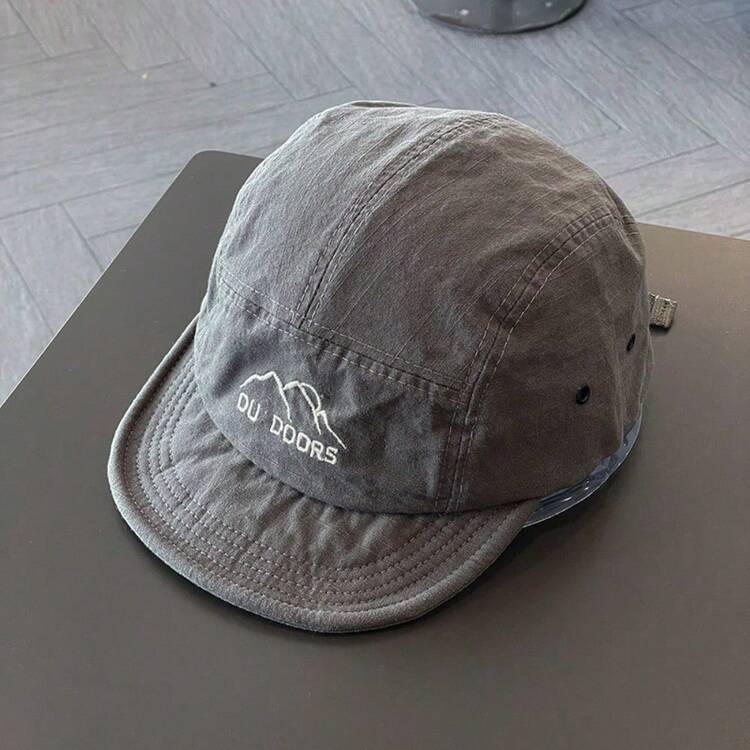 1pc Women's Outdoor Baseball Cap OUTDOORS Mountain Range Embroidered Soft Brim Short Visor Adjustable Pure Color All-Season Daily Sun Hat For Walking Travel Hiking Campus Commute Shopping Concerts Weekend Getaways Beach Outings Street Fashion - 彩色 - 查看 12