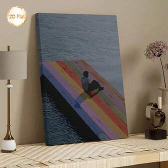 1pc Canvas Poster, Modern Art, The Melodic Blue Music Cover Poster Wall Art Poster, Ideal Gift For Bedroom Living Room Corridor, Wall Art, Wall Decor, Fall Decor, Wall Decor, Room Decoration, No Frame