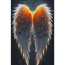 1 pièce Kit de peinture de diamant rond 5D thème ailes d'ange - Art de diamant pour adulte, meilleur cadeau d'anniversaire, cadeau de fête idéal, peinture de diamant fait main, décoration d'intérieur exquise pour le salon, la chambre, le bureau, la cuisine, cadeau artistique surprenant pour la famille et les amis, peinture de diamant sans cadre