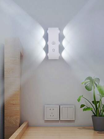 1 pièce Applique murale LED sans fil, Applique murale LED magnétique, Veilleuse LED, Applique murale à détecteur de mouvement, Applique murale, Applique à détecteur de mouvement, Applique LED à détecteur de mouvement, Applique décorative, Éclairage LED pour meuble, Installation facile et portable, Température de couleur et luminosité réglables, Convient pour couloir, salle de bain, chambre, cuisine, meuble, escalier, entrée, table de chevet, placard, décoration de la maison, salon, lampe de chevet, éclairage LED, éclairage sans fil, 400 mAh