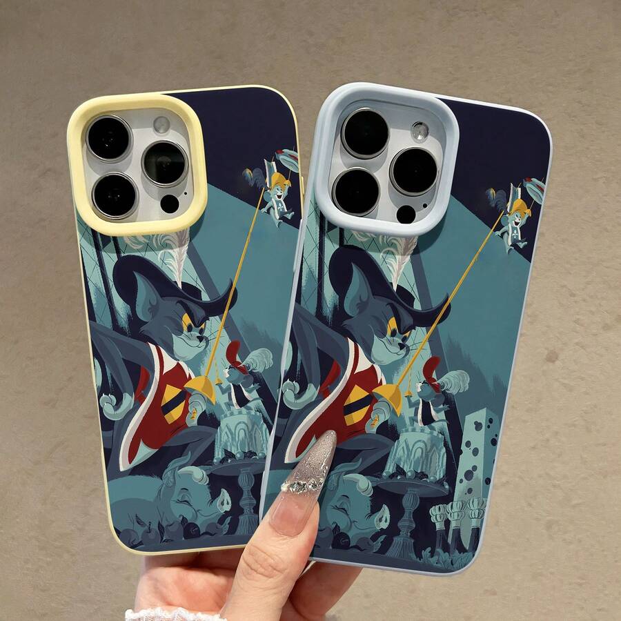 Funda para móvil de Tom y Jerry: Aventuras culinarias. Compatible con teléfonos , 17, 16 Pro Max, 15 Pro Max, 13 y 12. Fabricada en TPU para una protección eficaz contra golpes y caídas. Un regalo ideal para familiares, amigos, seres queridos, parejas y para Navidad. - Azul - Ver 1