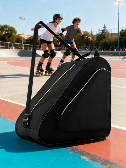 轮滑包，护具收纳包，成人轮滑鞋携带包，防水三角单肩包