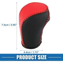 Gear Shifting Knob Cover Automatic Transmission Lever Trim 10th Gen 2016 - 2021 PU Leather Black Red - 紅色 - 查看 5