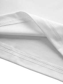 A Round Neck Short Sleeve T-Shirt With A Stylish White Lettering Print, A Loose Top That Goes Well With Summer Fashion - 白色2 - 查看 6