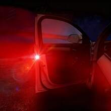 两件式车门碰撞警示灯套件，LED闪光灯，用于防止追尾碰撞，无线安装无需布线，高亮度车门警示手电筒，耐候防震汽车安全配件。