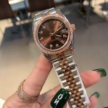 Factory Low Price Wholesale Dropshipping  Oyster Perpetual Datejust 31MM Swiss Quartz Women's Watch Datejust Series Olive Green Watch Wholesale - Diamond Circle Coffee - View 6