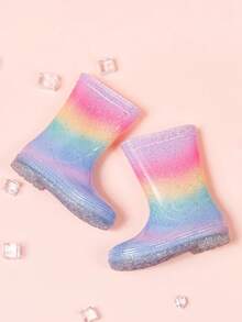 儿童时尚防滑防水中筒雨靴（女童款） - 淺藍色 - 查看 2