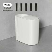 16厘米窄口带盖垃圾桶，10升浴室/卫生间垃圾桶，附赠5卷垃圾袋，大容量垃圾桶，适用于厨房、浴室、卧室、客厅、办公室 - 彩色 - 查看 12