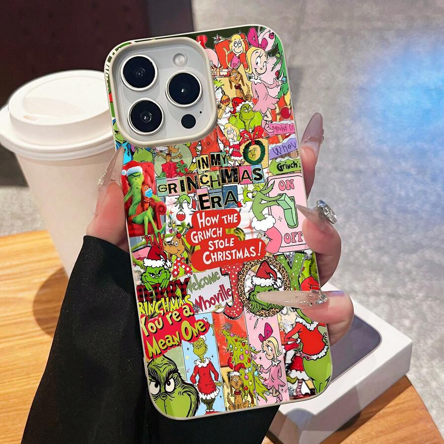 Funda para teléfono con diseño navideño del , compatible con teléfonos , 17, 16 Pro Max, 15 Pro Max, 13 y 12. Fabricada en TPU para una protección eficaz contra golpes y caídas. Ideal para regalos navideños, reuniones familiares y celebraciones de Navidad. - Blanco - Ver 1