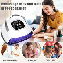 LKE 1 Pc UV Nail Lamp, 220W UV Nail Light For Gel Nails With 4 Timer Setting, Rechargeable Nail Dryer , Professional Quick Dry Curing Lamp With Display Auto Sensor For Salon & Home,US Plug - 寶藍色 - 查看 6