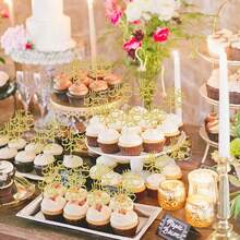 12/24个开斋节快乐纸杯蛋糕装饰插牌，金色闪光阿拉伯语“Eid Mubarak”、“Ramadan Kareem”，伊斯兰斋月主题派对蛋糕装饰