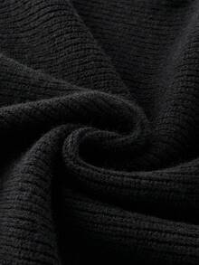 Men's Casual Solid Color Crew Neck Long Sleeve Sweater, Versatile For Spring And Autumn - Black - View 6