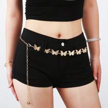 Thắt lưng xích kim loại cổ điển phong cách Bohemian, xích eo chạm khắc màu ngọc lam - Nhiều màu - Xem 5