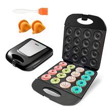 Mini Donut Make, 16-Hole Electric Doughnut & Pancake Machine With Non-Stick Surface, Includes Mini Oven Gloves & Brush - Xem 7
