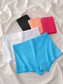 5条/包 女士多色罗纹柔软舒适中腰三角裤