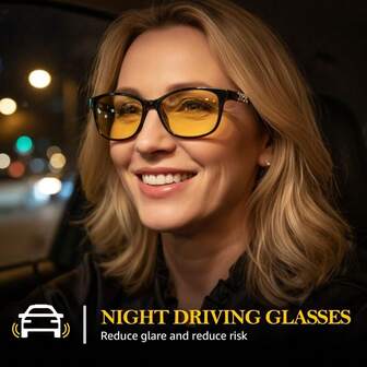 Night Driving Glasses For Women Men, Polarized Night Vision Glasses Anti-Glare And Enhance Vision Nighttime