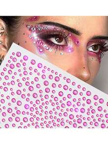 Miếng dán mắt và mặt 3D lấp lánh nhiều màu sắc, Miếng dán trang điểm mắt bằng pha lê acrylic kim cương sáng bóng tròn, Miếng dán nghệ thuật cơ thể thời trang bền, Trang trí bằng đá tự dính, Thích hợp cho trang điểm tự làm và trang trí ngày lễ - Nhiều màu - Xem 17