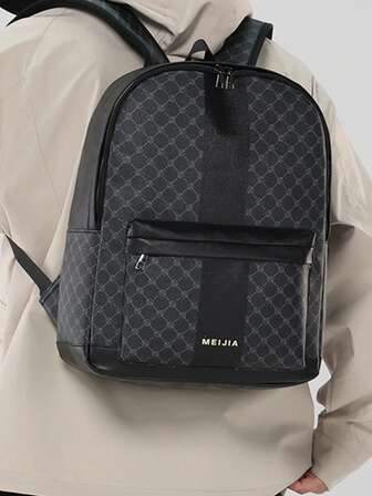 Men's Fashion Floral Print Casual Minimalist Commuter Backpack