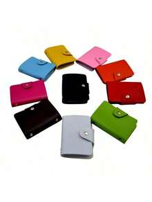 24 插槽卡包，简约纯色口袋包，男女信用卡身份证收纳包，皮革卡包，女士旅行必备钱包迷你钱包钱包钱包卡包