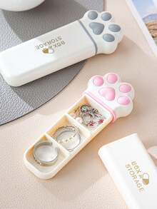 Creative Mini Cat Paw Pill Box - Portable Daily Medication Storage Box, 3-Compartment Design, Suitable For Travel, Home Organization And Storage, Ideal For Daily Medication Management. This Portable Pill Box Can Be Placed Independently, Made Of Plastic Material, No Electricity Required, And Also A Cute Multi-Functional Jewelry Storage Box. - Multicolor - View 6