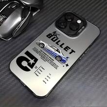 Funda para iPhone: Funda de Coche Deportivo Azul para iPhone 17, 16e, 16, 15, 14, 13, 12, 11, Mini, Pro, Max, Air, X, XR, XS Max, 8, 7 Plus - Cubierta Mate Anticaídas - Negro - Ver 2