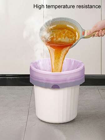 100pcs Portable Purple Drawstring Garbage Bags, Thick Leak Proof Plastic Garbage Bags, High-Quality Plastic Garbage Bags, And Colored Garbage Bags, Suitable For Dormitory, Kitchen, Bathroom, Bedroom, Living Room, And Household Use - Portable Garbage Bags (Please Refer To The Actual Product For The Handle Color Of The Garbage Bag)