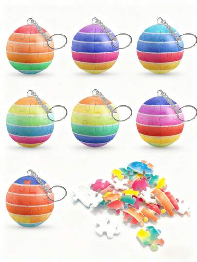 1 Móc khóa hình quả cầu xếp hình 3D nhiều màu sắc - Móc khóa xếp hình mini, quà tặng độc đáo cho các bữa tiệc và đồ chơi giảm căng thẳng phù hợp cho mọi lứa tuổi.