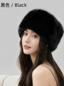 Winter Hat Fox Fake Fur Headband Without Brim For Women Fur Thickened Hollow Top Fur Warm Hat Hat Ring Without To Warm Accessories - Multicolor - View 8