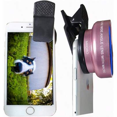 - Kit de lente de ojo de pescado para 14, 13, 12, 11 X, XS Xr Se 8 pro, la mayora de telfonos con bolsa de poliuretano rosa rosa