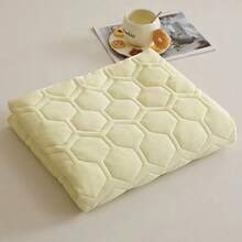1pc Solid Color Headboard Cover, High Elasticity Dust Protection, Thick Quilted, Suitable For Single And Double Bed - Yellow - View 3