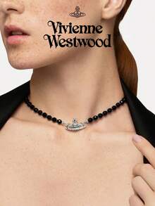 Vivienne Westwood Messaline黑色颈链，适合日常佩戴 - 黑色 - 查看 5