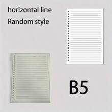 1/2 Piezas Papel en blanco con líneas y cuadrícula extraíble en tamaños A4/B5/A5/A6, con 60 páginas interiores reemplazables, adecuado para cuadernos o como regalo. - Beis - Ver 14