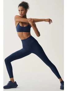 Alo Yoga Leggings de cintura alta Airlift 7/8 - Azul Marino - Ver 4