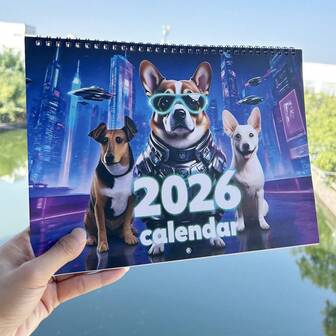 2026 Creative Dog Calendar – A Tech Puppies Photo Desk Calendar, Perfect For Work Planning, Office Organization, Workplace Scheduling, Social Gatherings, And Campus Life.
