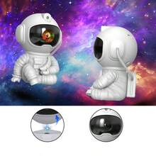 1-Pack Astronaut Galaxy Projector Night Light: 360° Panoramic Starry Sky And Nebula Projection (Includes Dedicated Remote Control), Focusing On Creating Bedroom Atmosphere And Decorative Functions, Suitable For Bedside, Desktop And Other Scenes - 月亮 - 查看 5