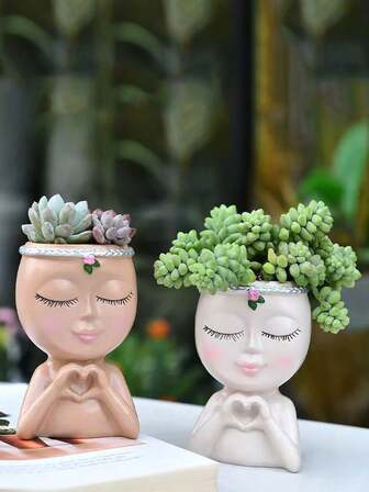 1 pieza Maceta en forma de corazón de diosa creativa, apta para suculentas, flores, plantas de interior, decoración del hogar, oficina, jardín, patio, gran regalo