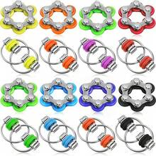 1/2/5/6件装玩具,滚轮链玩具,赠送小礼物,滚轮链和钥匙翻转链减压玩具,自行车链条玩具,缓解压力,非常适合多动症、注意力缺陷障碍、办公室焦虑症患者,成人圣诞礼物、生日派对礼物、礼品袋填充物,款式和颜色随机 - 彩色 - 查看 3