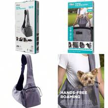 PZW Outward Hound PupPak - Transportador Para Perros Color Gris Para Mascotas Pequeñas De Hasta 15 Libras Correa Ajustable Ventilación De Malla Bolsillo Con Cremallera Ajuste Con Cordón Ideal Para7402 - 灰色吊帶 - 查看 1