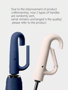 1pc Automatic Folding Umbrella With Buckle, 8 Ribs, Extra Large & Thick, Dual Use Sunshade & Rainproof, High Density Fabric, Lotus Leaf Repellent, Suitable For Men & Women, Portable, Wind & Rain Resistant, Dual Layer Protection, Random Handle Style (Rotating Or Buckle) - Multicolor - View 11