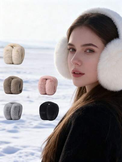 Cache-oreilles d'hiver pliables et réglables avec doublure thermique, coupe-vent et chauds, design mignon, convient pour les activités de plein air quotidiennes des femmes, le ski, les accessoires d'hiver, les vêtements d'hiver pour femmes