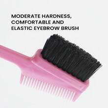 1支双面边缘控制刷，三合一造型工具，猪鬃毛材质，可抚平碎发和眉毛，专业发际线刷，打造自然发型，防毛躁造型套装，适合女性和女孩，旅行必备美发配件，圣诞礼物，美发工具，美发用品，旅行必备，旅行，理发师，发型师，理发师配件，情人节，美发用品，发型师，理发店，沙龙，度假必备，美发产品，理发店，情人节礼物，女性旅行必备，发型师工具 - 粉色 - 查看 4
