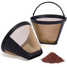 Reusable No.4 Cone Coffee Maker Filters, Mr. Coffee,, Hamillton BBeach, Black & Decker (Cone)-2 Coffee Filters