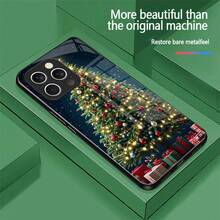 Esta es una funda para  con un patrón de regalo de árbol de Navidad brillante y perfecto, diseñada creativamente para hombres y mujeres.Está impreso con un hermoso patrón de árbol de Navidad y una imagen de la caja de regalo.La parte trasera está diseñada con una carcasa de vidrio lisa y tiene efectos evidentes de antihuellas y anticaídas.Es la funda perfecta para  de Apple para usar durante las vacaciones de Navidad y compatible con  17/17 Pro/17 Pro Max/17 Air/ 16/16 Pro/16 Pro Max/16 Plus/ 15/15 Pro Max/15 Pro/15 Plus/ 14/14 Pro/14 Plus/14 Pro Max/ 13/13 Pro/13 Pro Max/12/12 Pro/12 Pro Max/11/11 Pro/11 Pro Max/X/XR/XS/XSMax! Regalos perfectos de Navidad y cumpleaños. - Negro 10003 - Ver 8