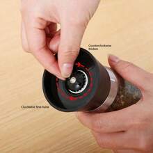 1pc Stainless Steel Pepper Grinder, Seasoning Bottle, Glass Seasoning Bottle, Grinder, Crusher Kitchen Sea Salt Pepper Coffee Grinder For Freshly Ground Pepper & Sichuan Pepper, Household Salt Spice Mill - Black - View 6
