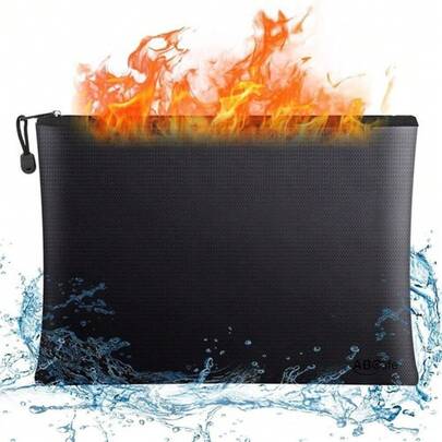 2000℉ Fire Proof Money Bag  Fireproof Document Pouch Waterproof  Cash  US