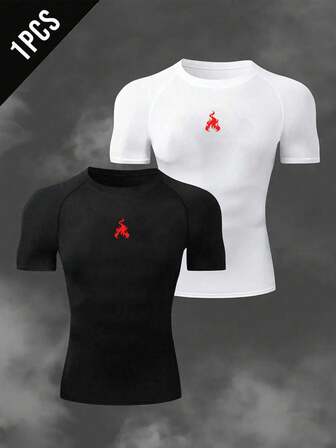 Fashionable Men's T-Shirt For Running, Workout, Outdoor Activities Like Basketball, Lightweight & Versatile For Daily Wear, Featuring Minimalist Stylish Prints To Showcase Personalized