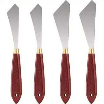 Stainless Steel Color Palette Knife With Wooden Handle - Suitable For Oil Painting And Acrylic Painting. Painting Accessories For School Offices. Art And Paint 2026 Smiski School Office Classroom Stationery For Man/Home Desk Accesories