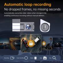 行车记录仪，1080P高清车载摄像头，迷你行车记录仪，带夜视、宽动态范围、循环录制、重力感应和APP控制功能 - 黑色 - 查看 4